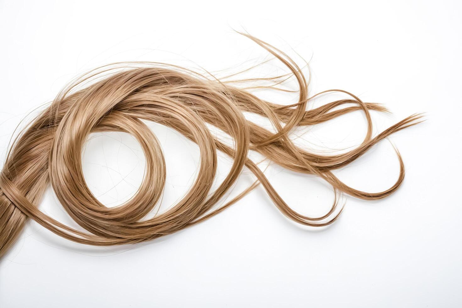 Swirling Blonde Hair on White Background photo