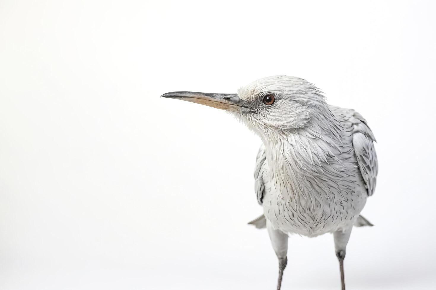 Closeup of a White Bird with a Long Beak photo