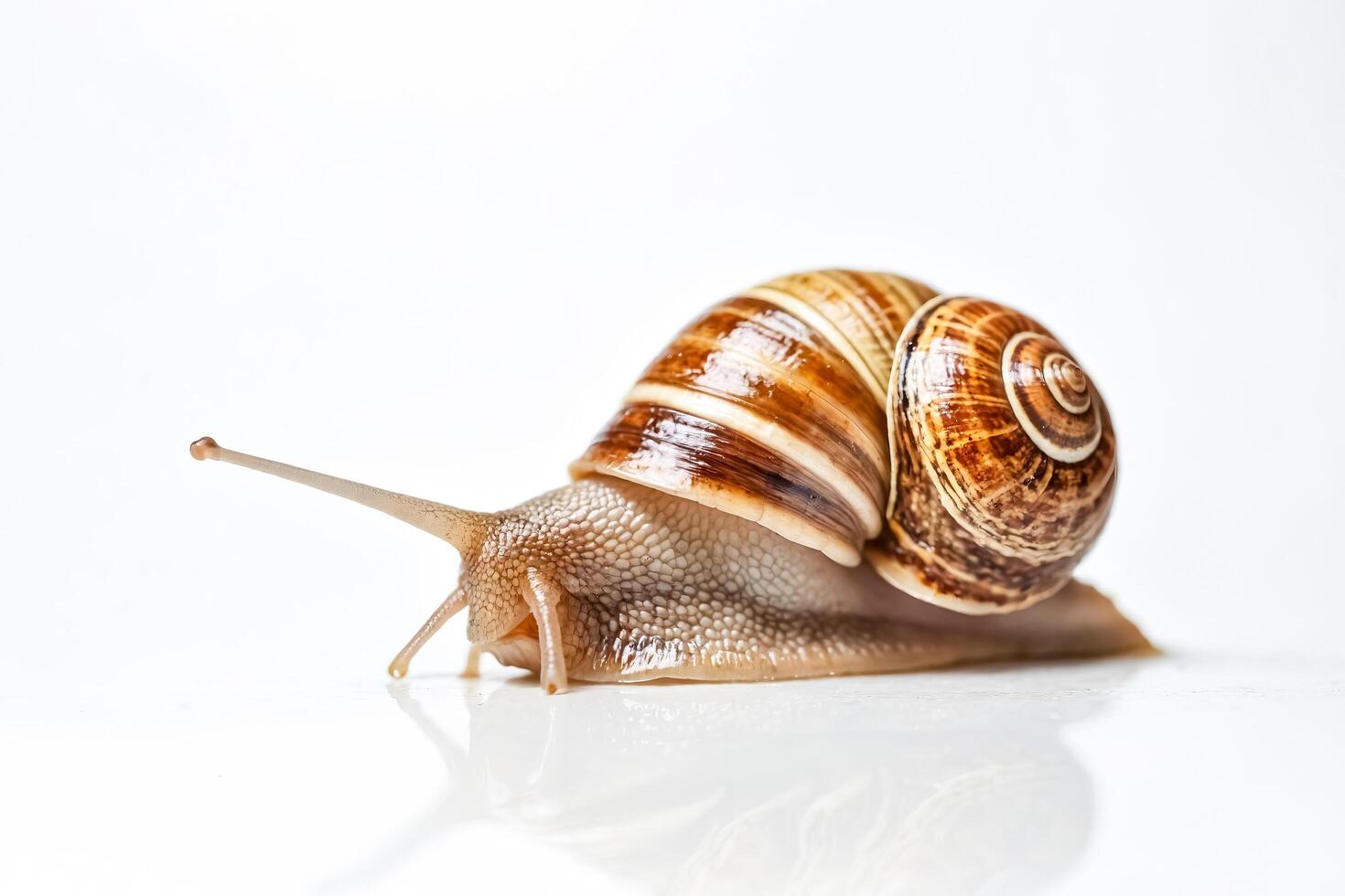Snail Shell Closeup on White Background photo
