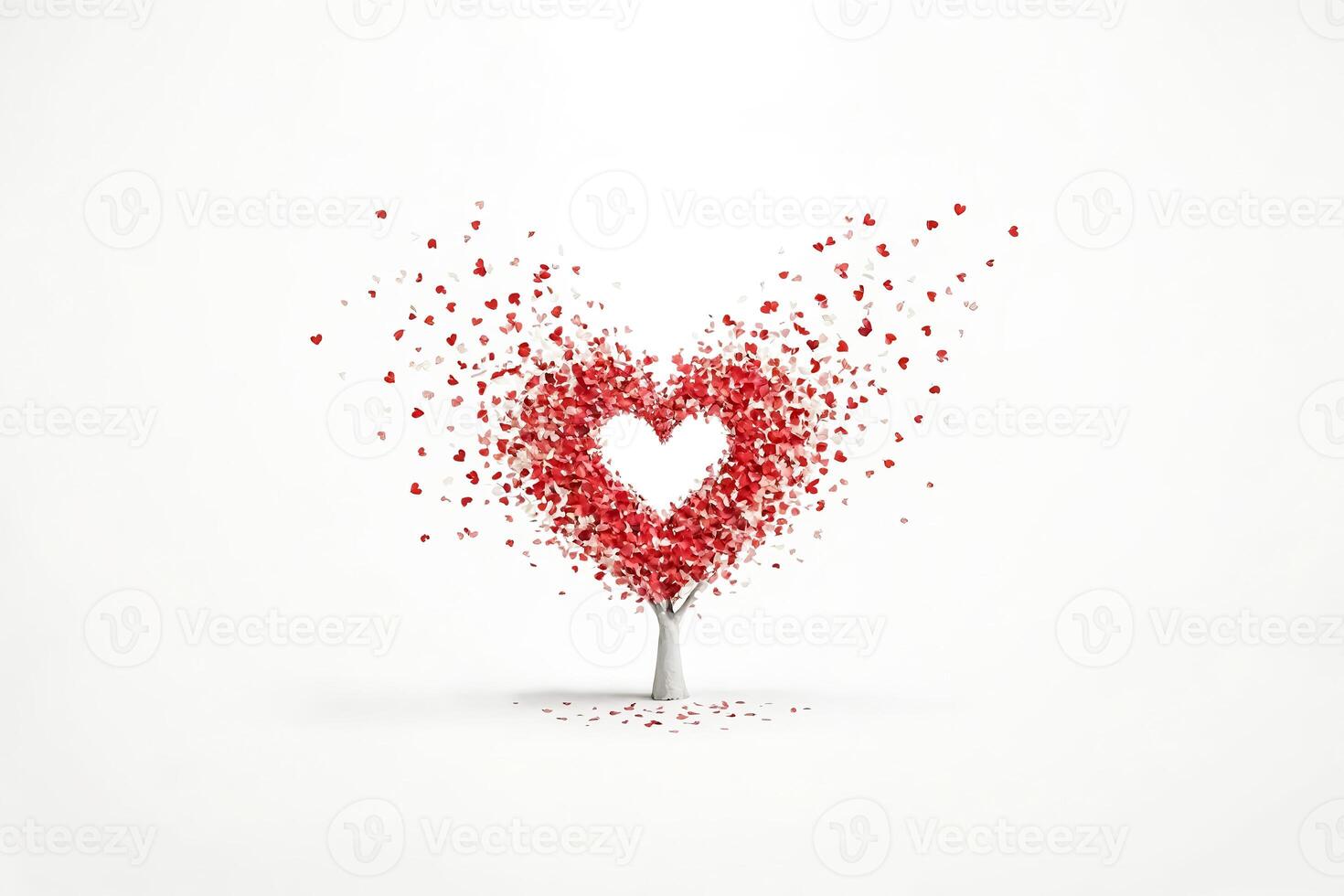 Heart-Shaped Tree with Falling Leaves photo