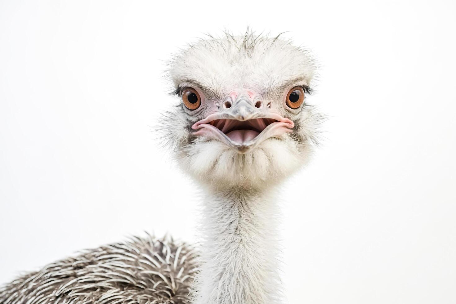 Close-up of a curious ostrich chick photo