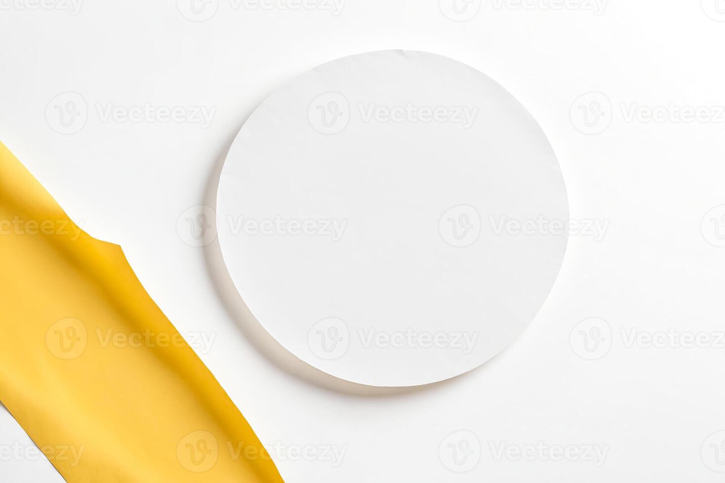 White Circle on Yellow Paper photo