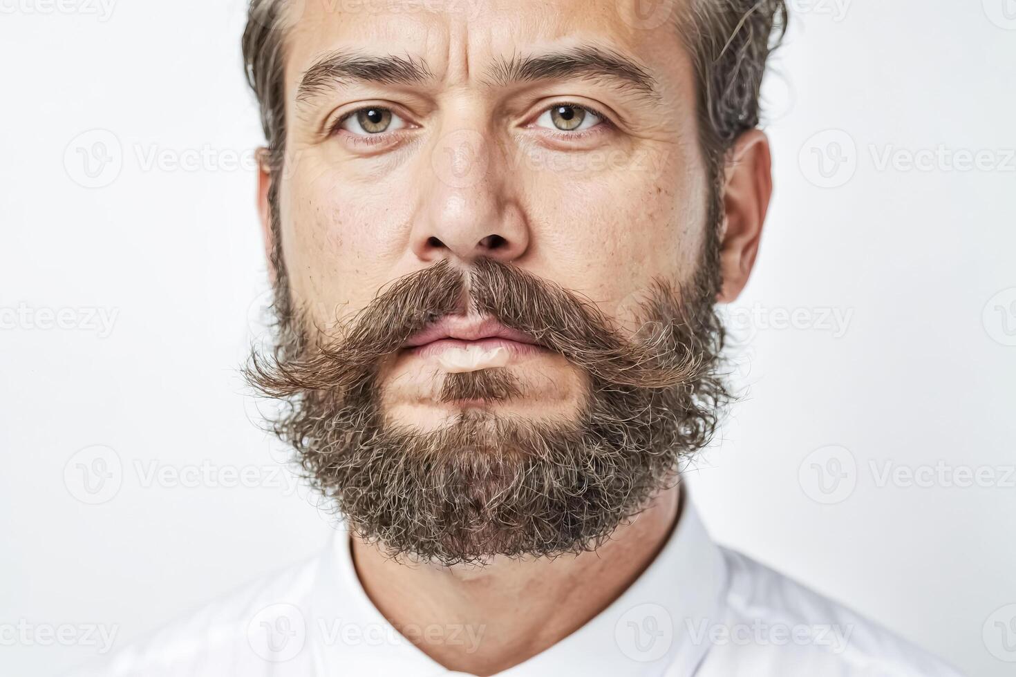 Close-up Portrait of a Man with a Beard and Mustache photo