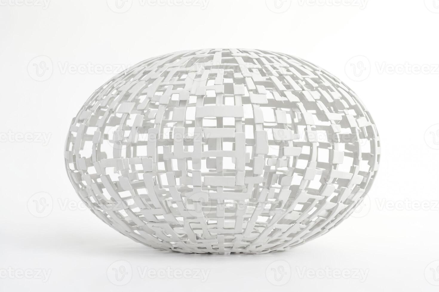 Abstract White Sphere with Geometric Pattern photo