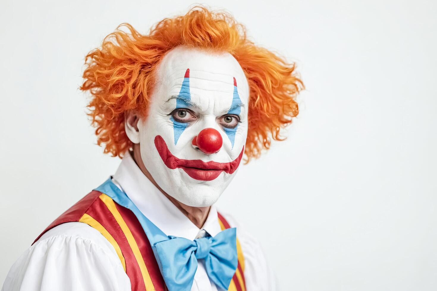 Portrait of a Clown with a Serious Expression photo
