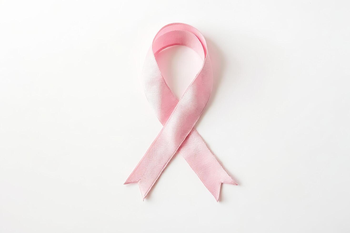 Pink Ribbon on White Background photo