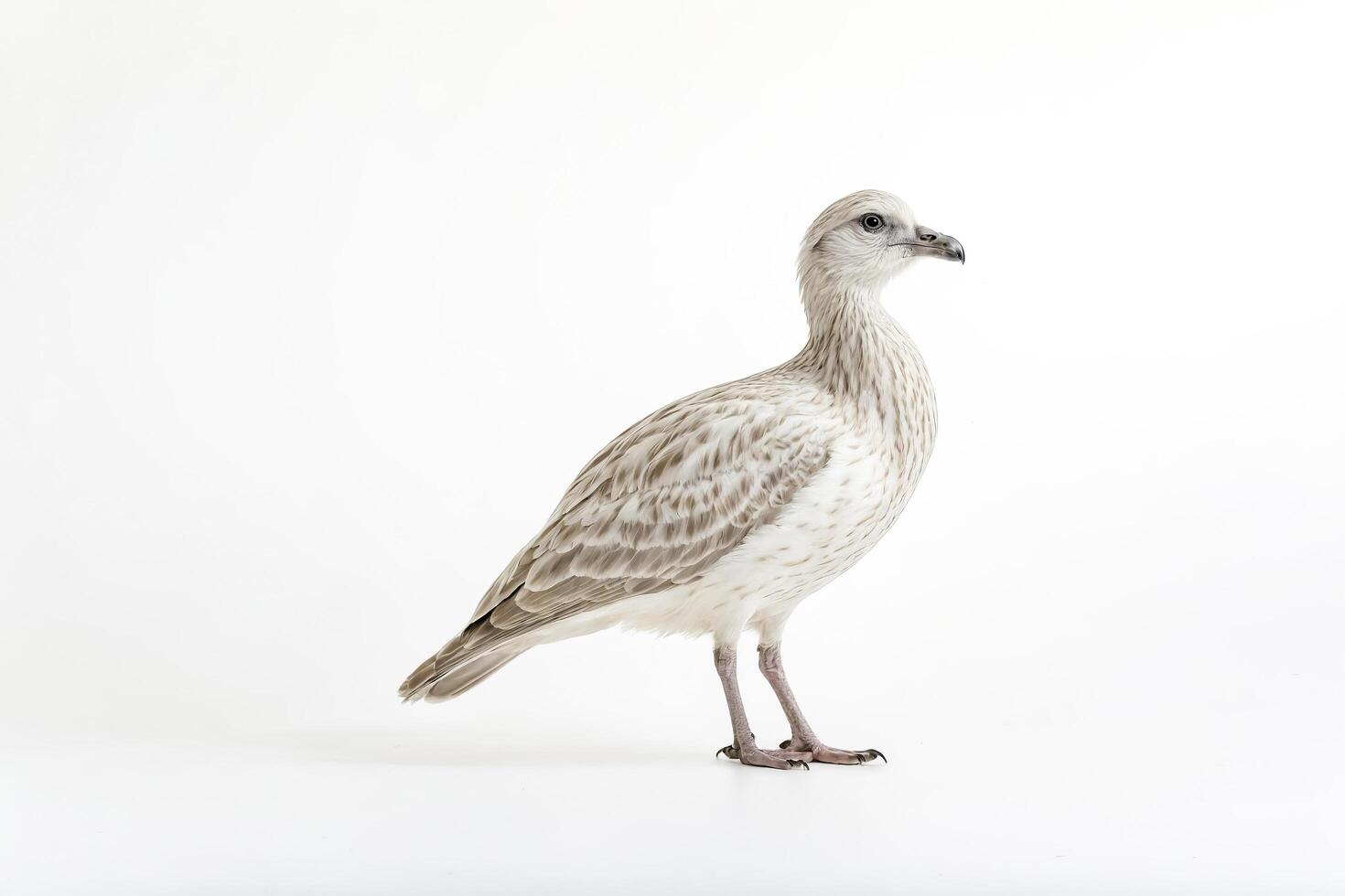 White-feathered bird isolated on white background photo