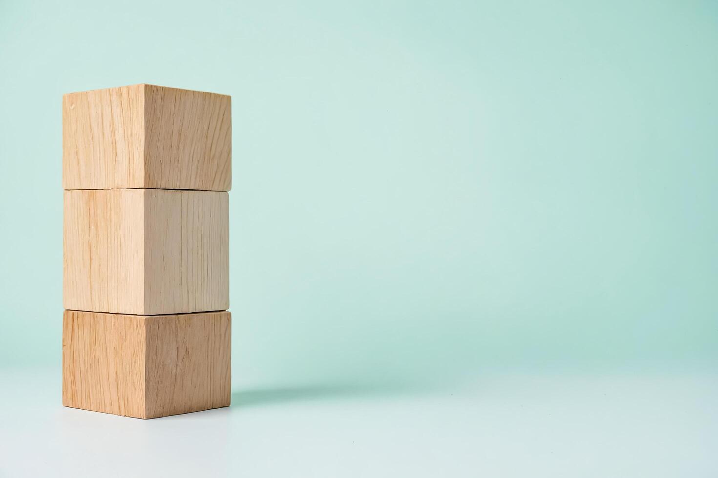 Stack of Wooden Blocks on a Light Blue Background 47951270 Stock Photo ...