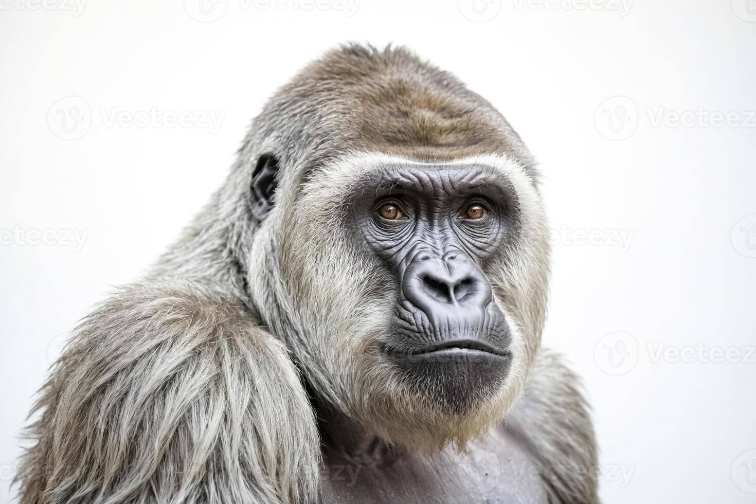 Close-up Portrait of a Silverback Gorilla photo