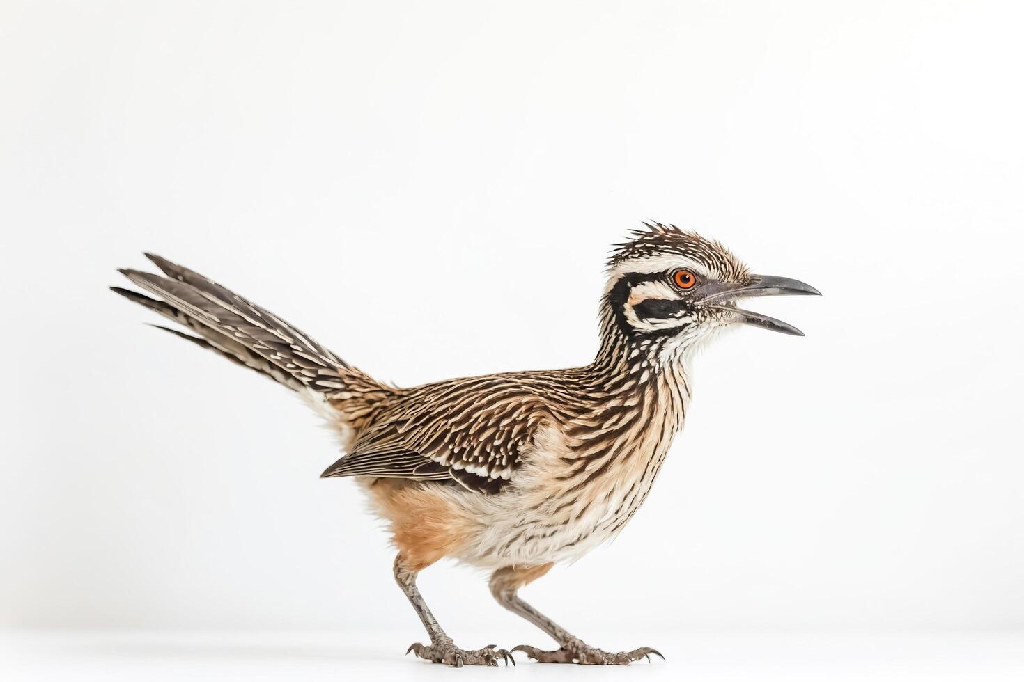 Roadrunner bird isolated on white background photo