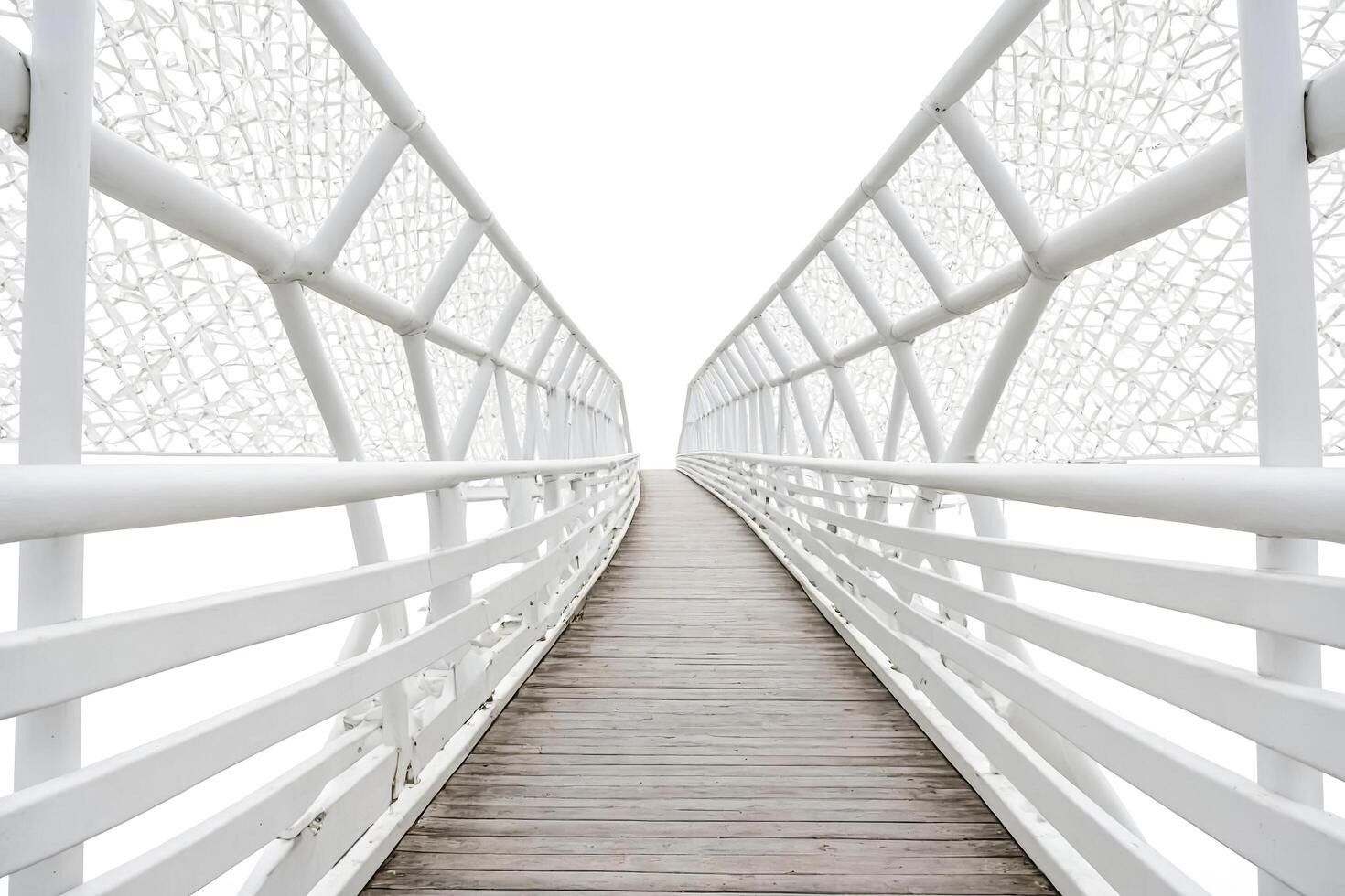 White Bridge with a Wooden Path photo