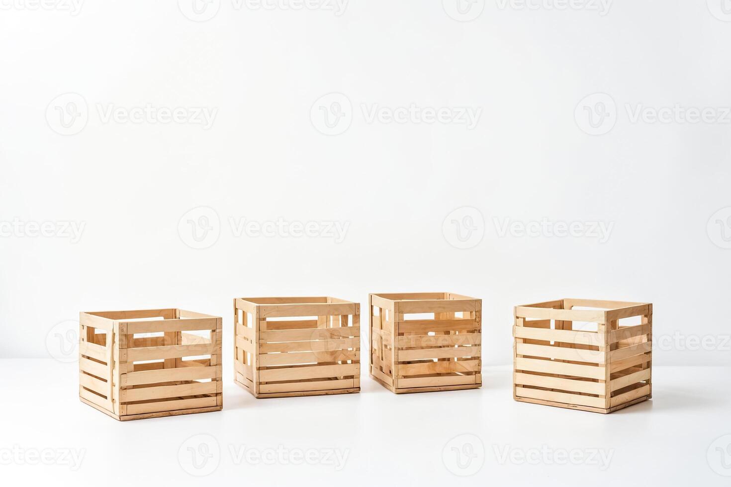 Empty Wooden Crate Boxes photo