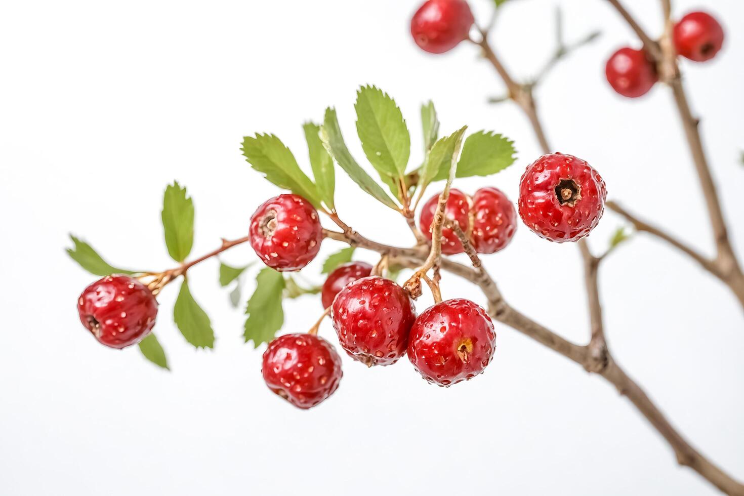 Close-up of Red Berries on a Branch photo
