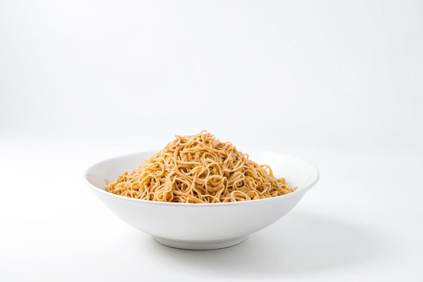 A Bowl of Noodles on a White Background photo