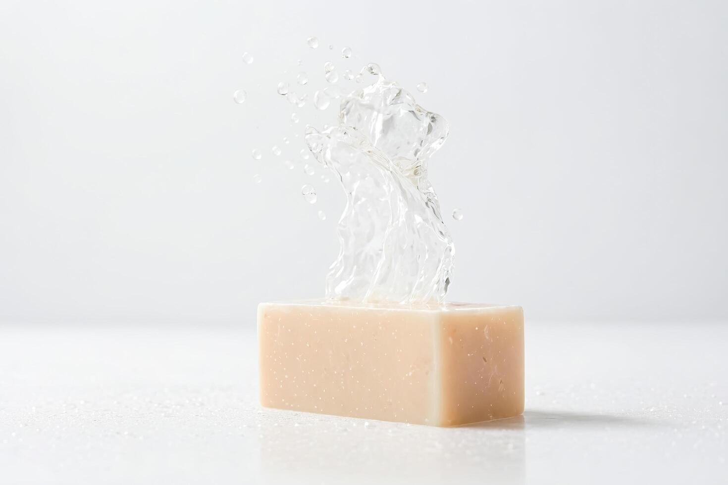 Water Splashing On A Bar Of Soap photo