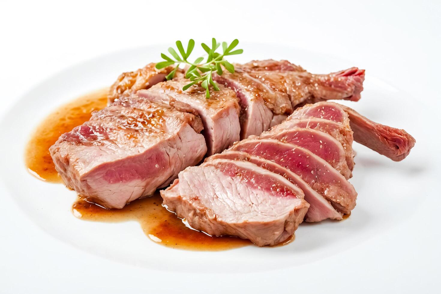 Grilled Pork Tenderloin Slices with Sauce photo