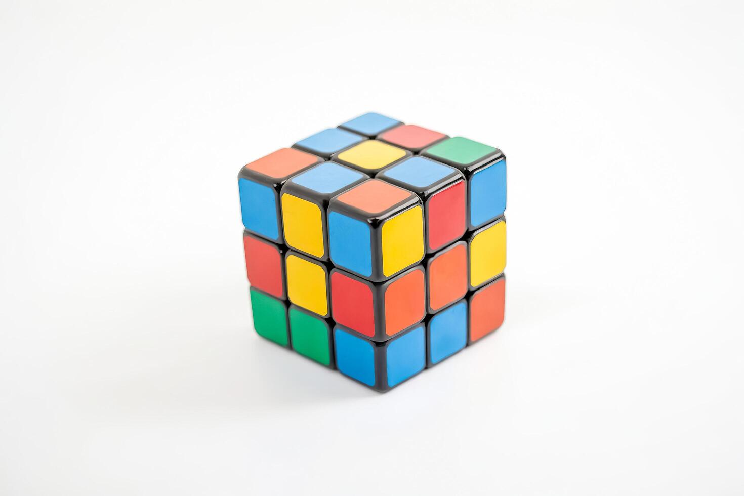 A colorful Rubik's Cube on a white background photo