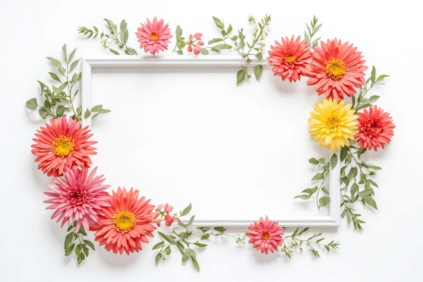 Floral Frame with White Background photo