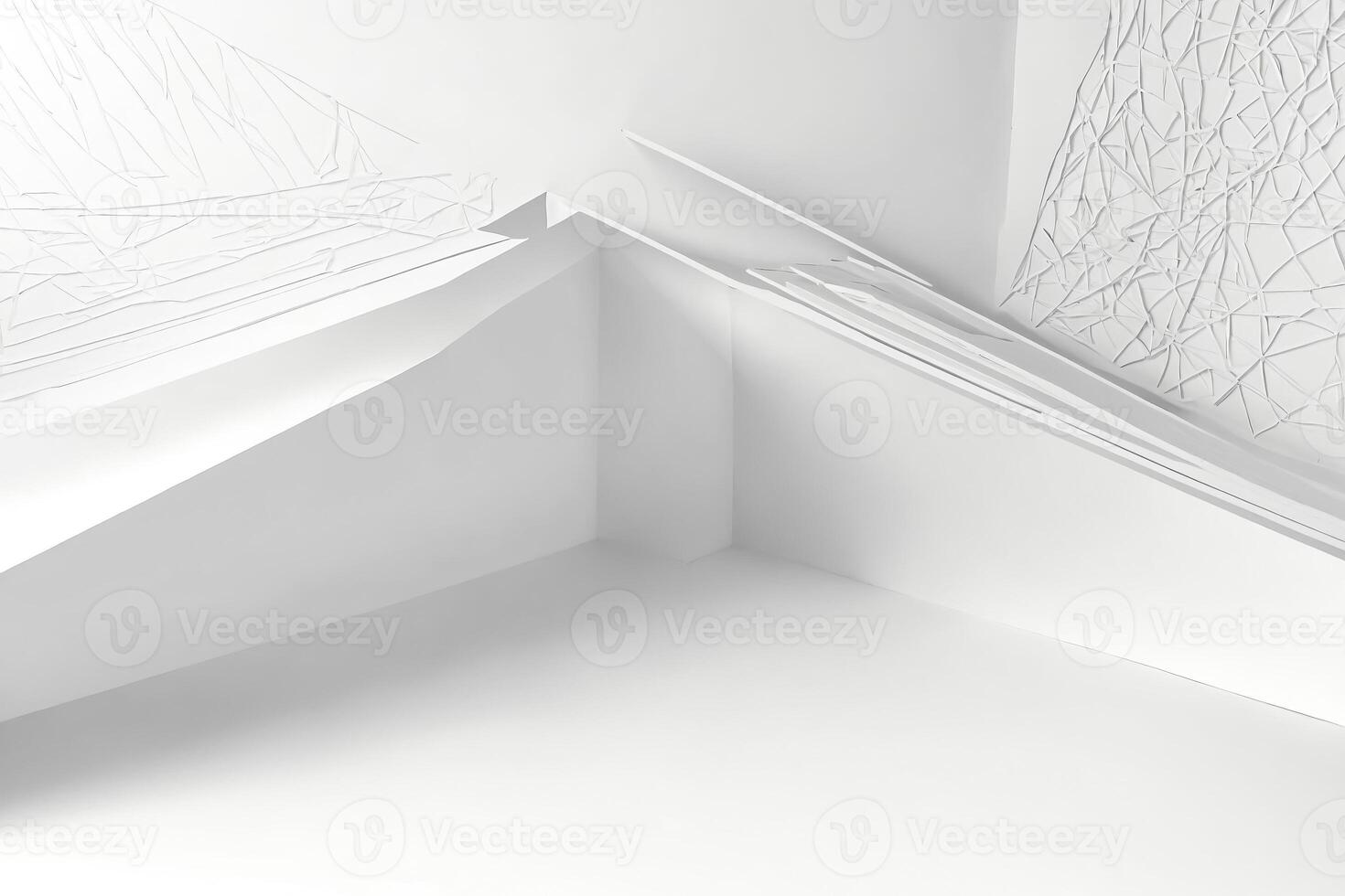 Abstract White Geometric Background photo