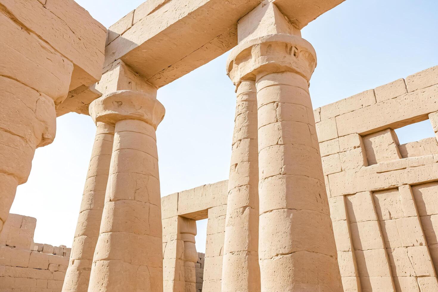 Ancient Egyptian Temple Columns and Walls photo