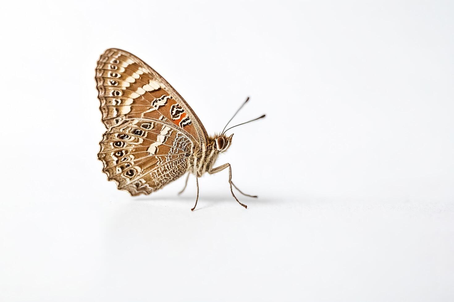 Close-Up of a Butterfly on a White Background photo