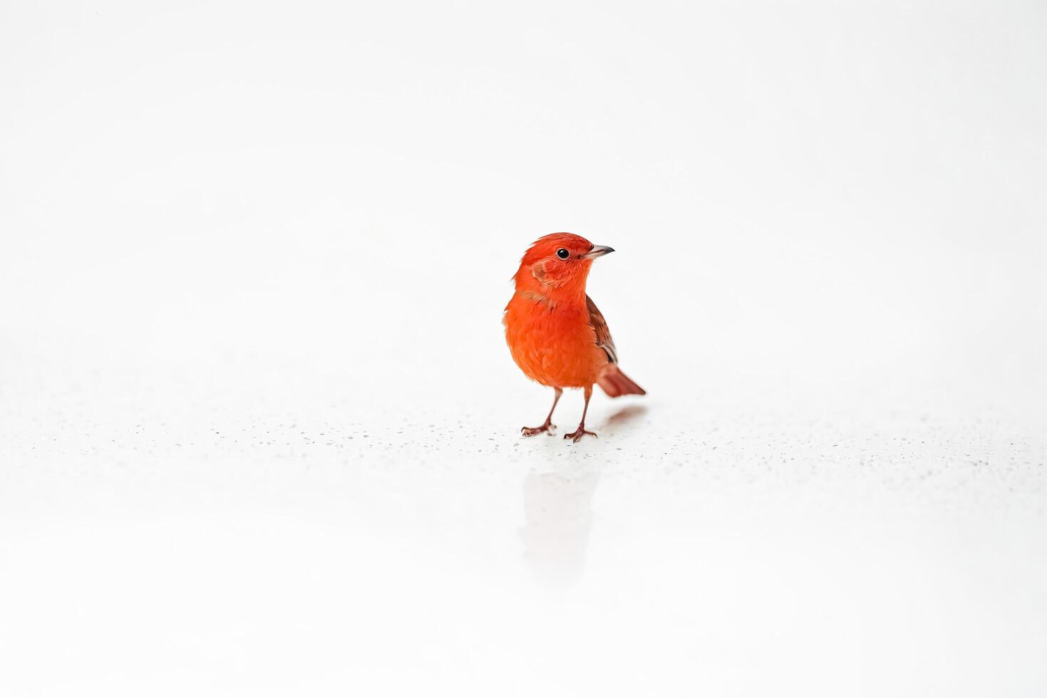 Red Bird on White Background photo