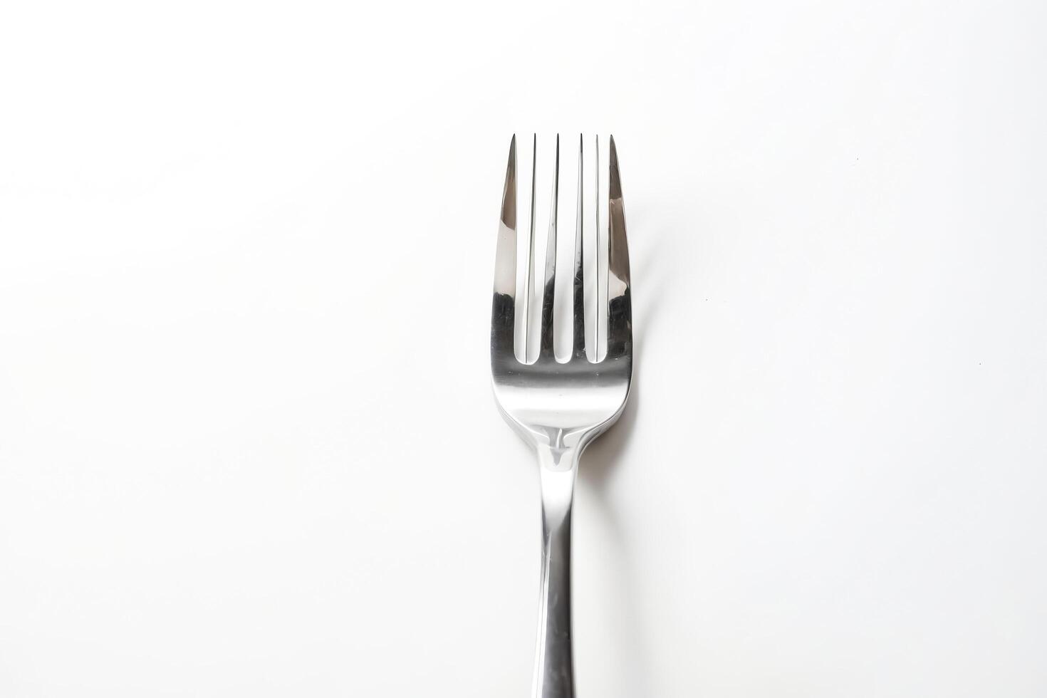 Silver Fork on White Background photo