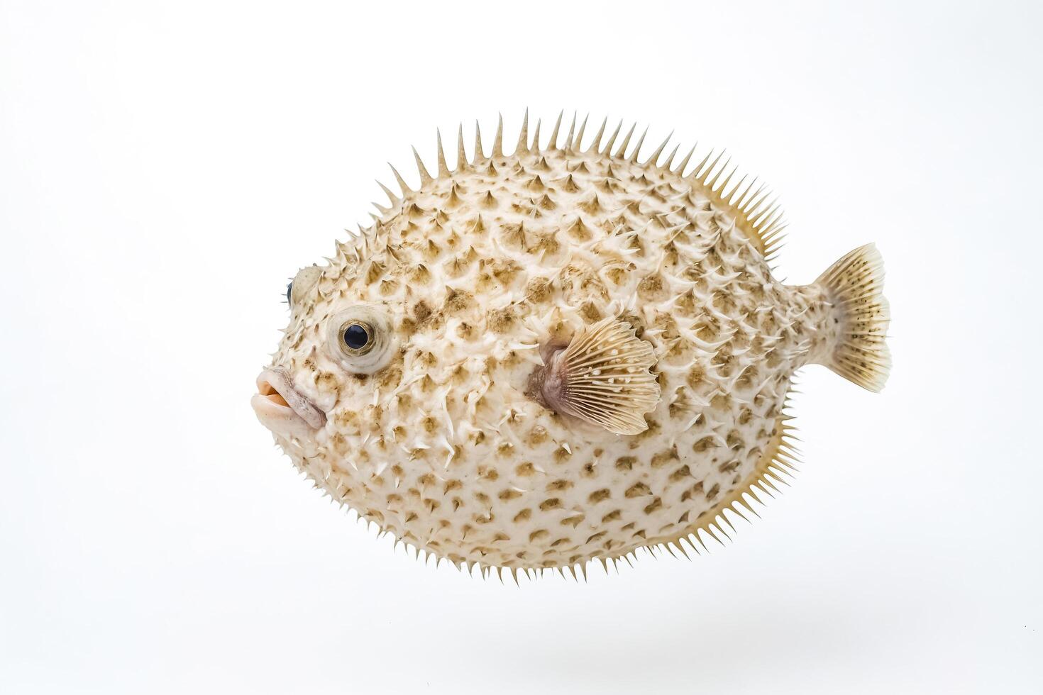Spiny Pufferfish Isolated on White Background photo