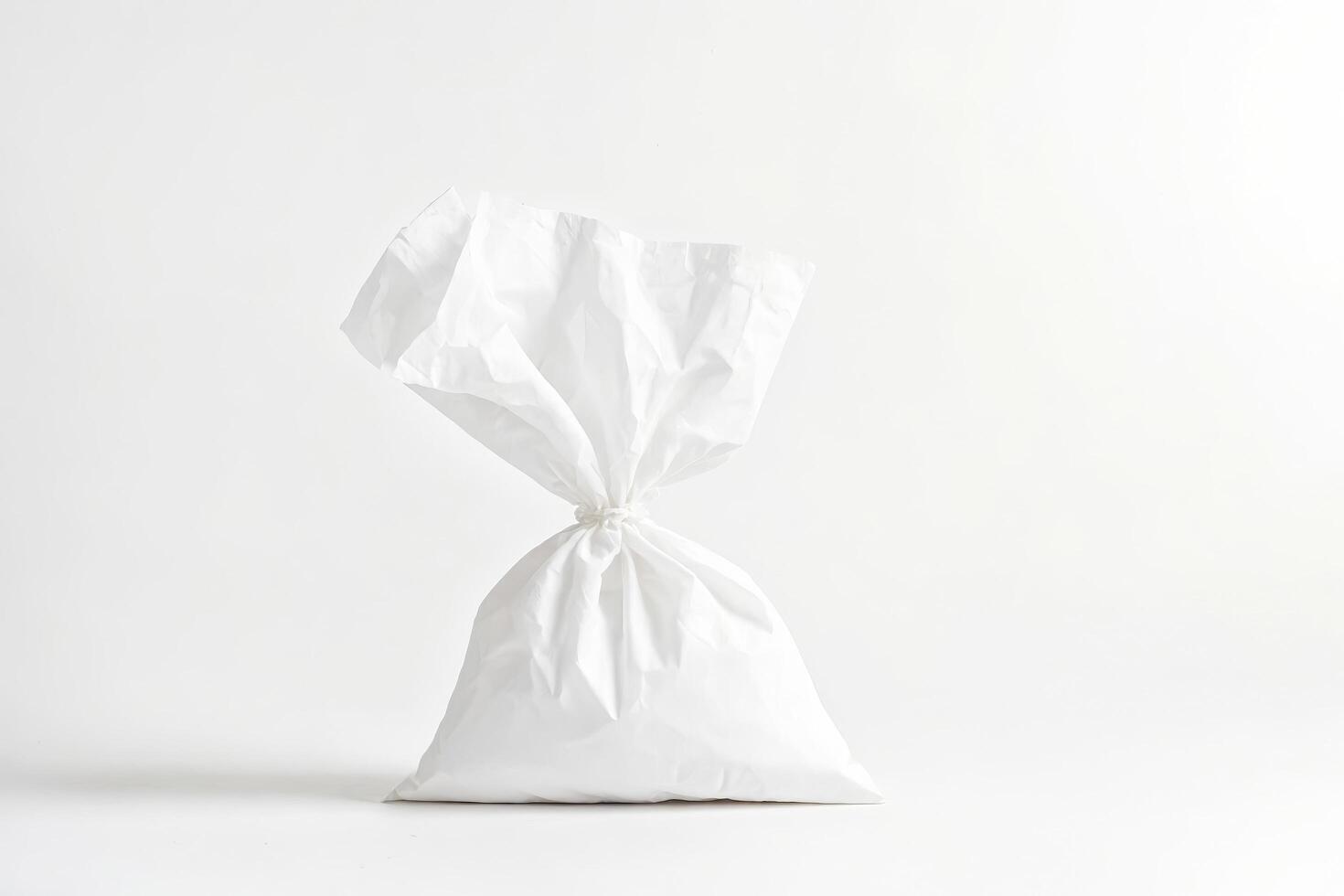 White Paper Bag on White Background photo