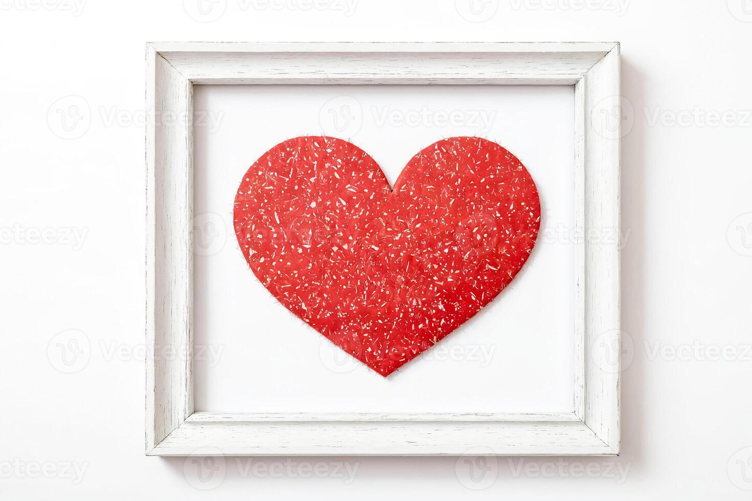 Red Heart in White Frame photo