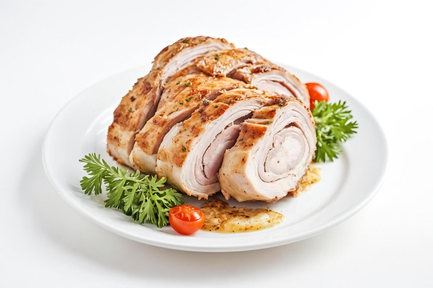 Roasted Turkey Roll with Herbs and Cherry Tomatoes photo