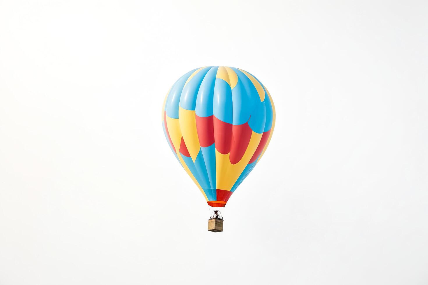 Colorful Hot Air Balloon Ascending Against a Clear Sky photo
