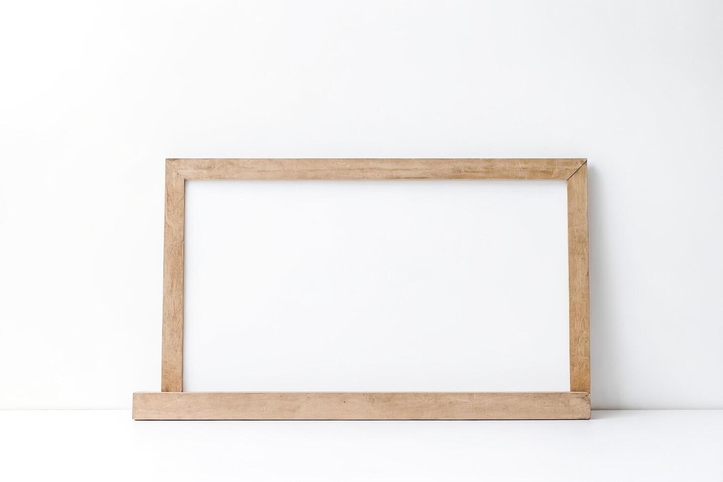 Wooden Frame Mockup on White Background photo