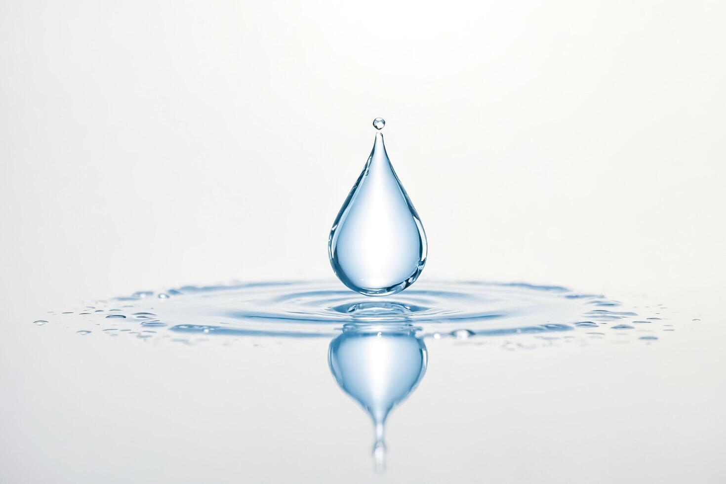 Single water drop creating a ripple photo