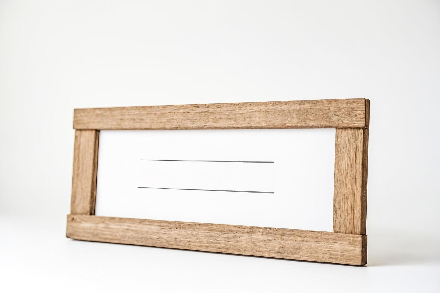 Blank Wooden Frame with White Background photo