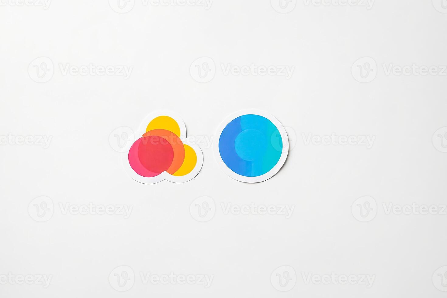 Colorful Stickers on White Background photo