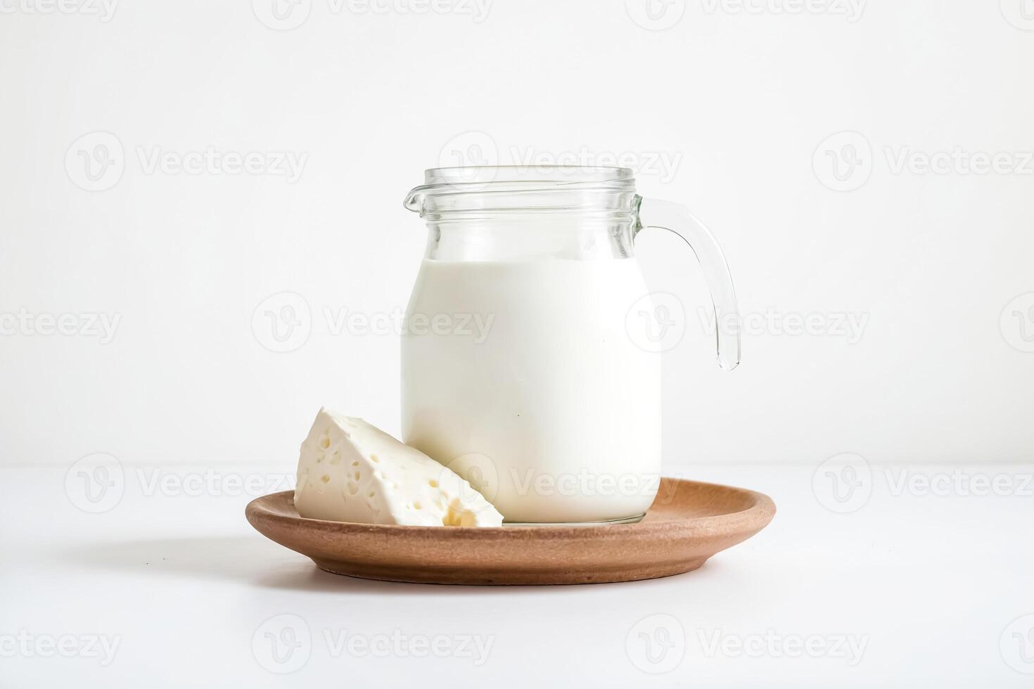 Milk and Cheese on a Tray photo