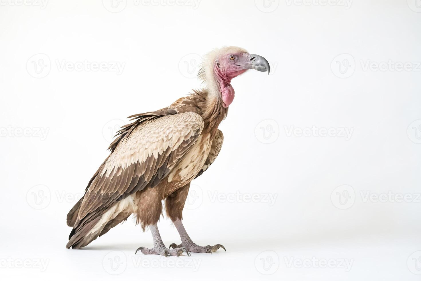 Closeup of a Vulture with a White Background photo