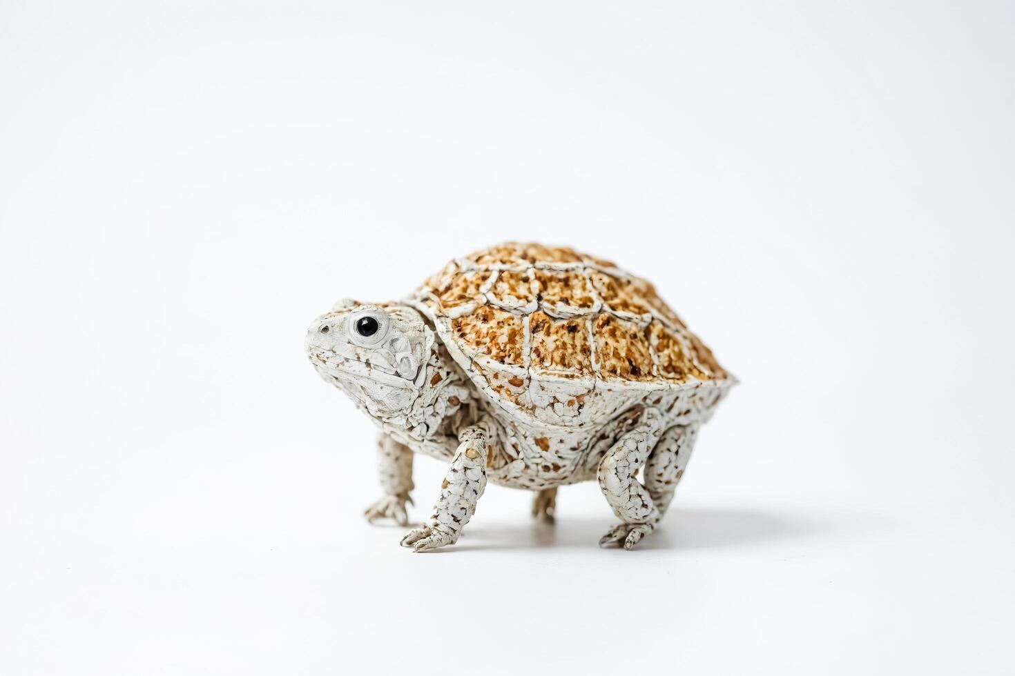 Tiny Tortoise with White Shell and Brown Spots photo