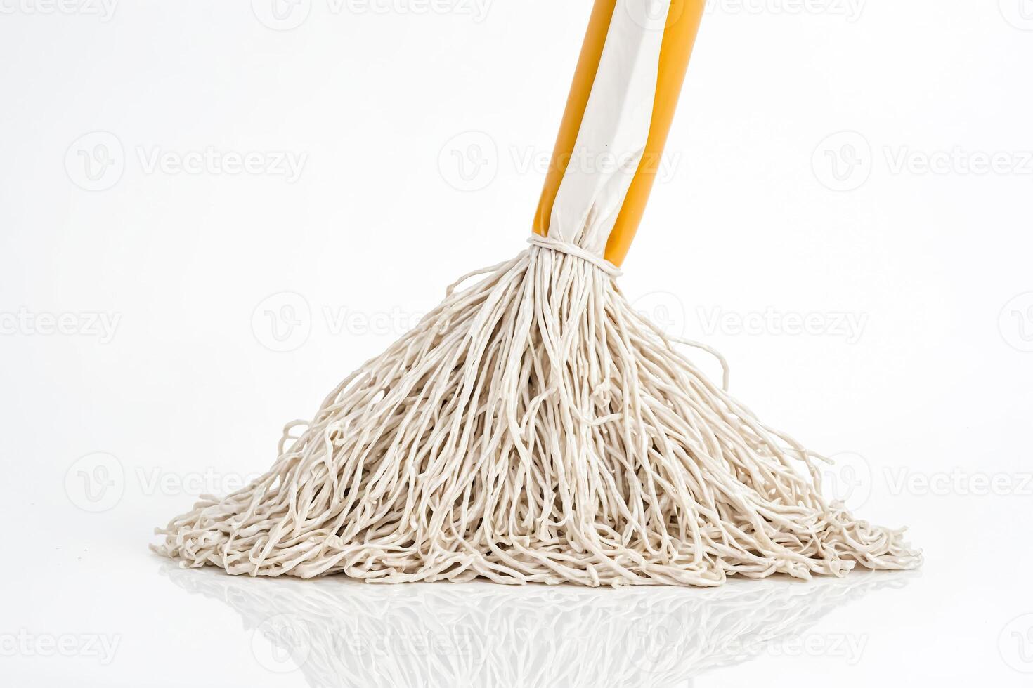 White String Mop Head with Yellow Handle photo