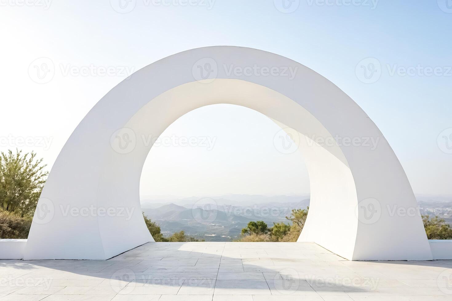 White Archway with Mountain View photo