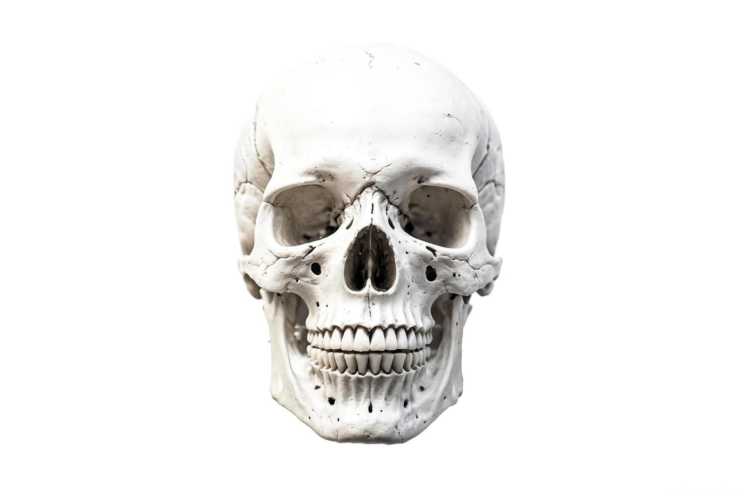 Human Skull Isolated on White Background photo