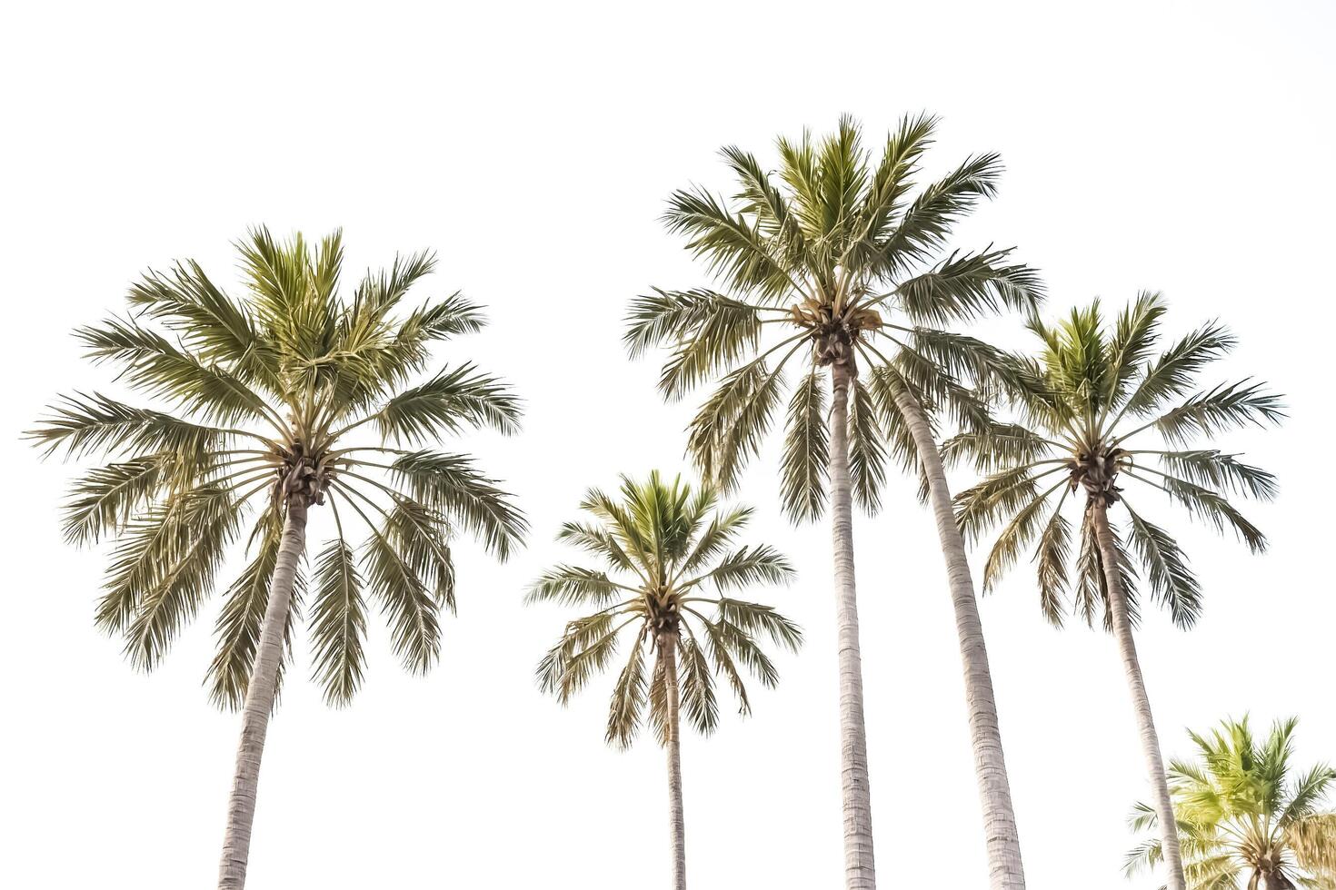 Palm Trees Against a White Sky photo