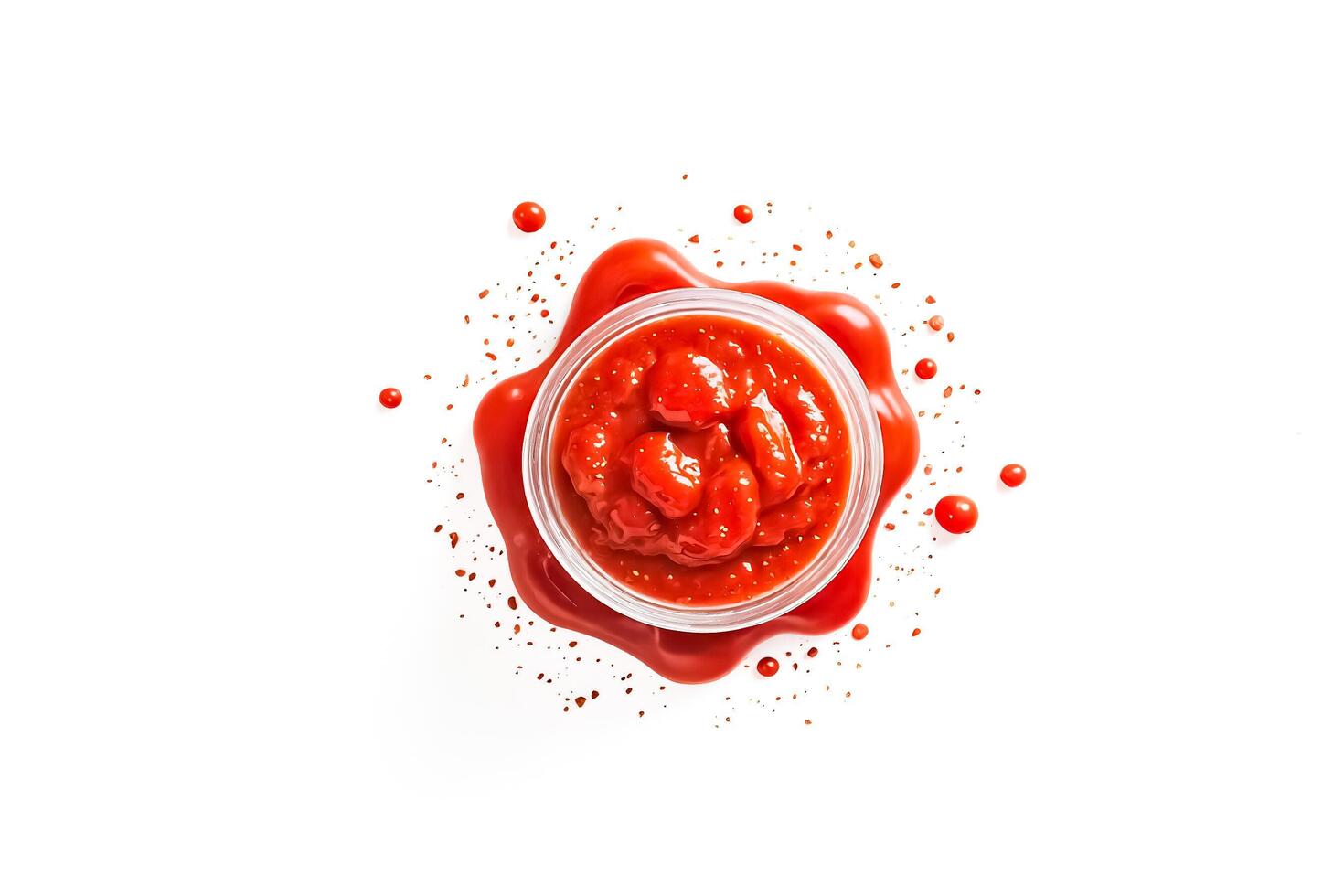 Spilled Tomato Sauce on White Background photo