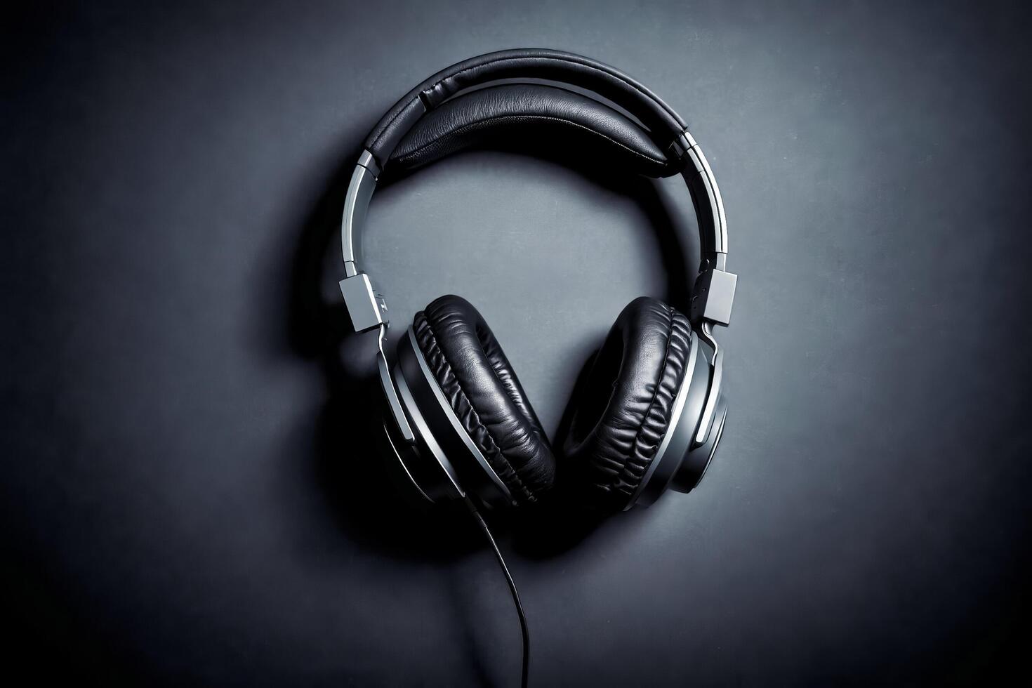 Headphones on a Dark Background photo