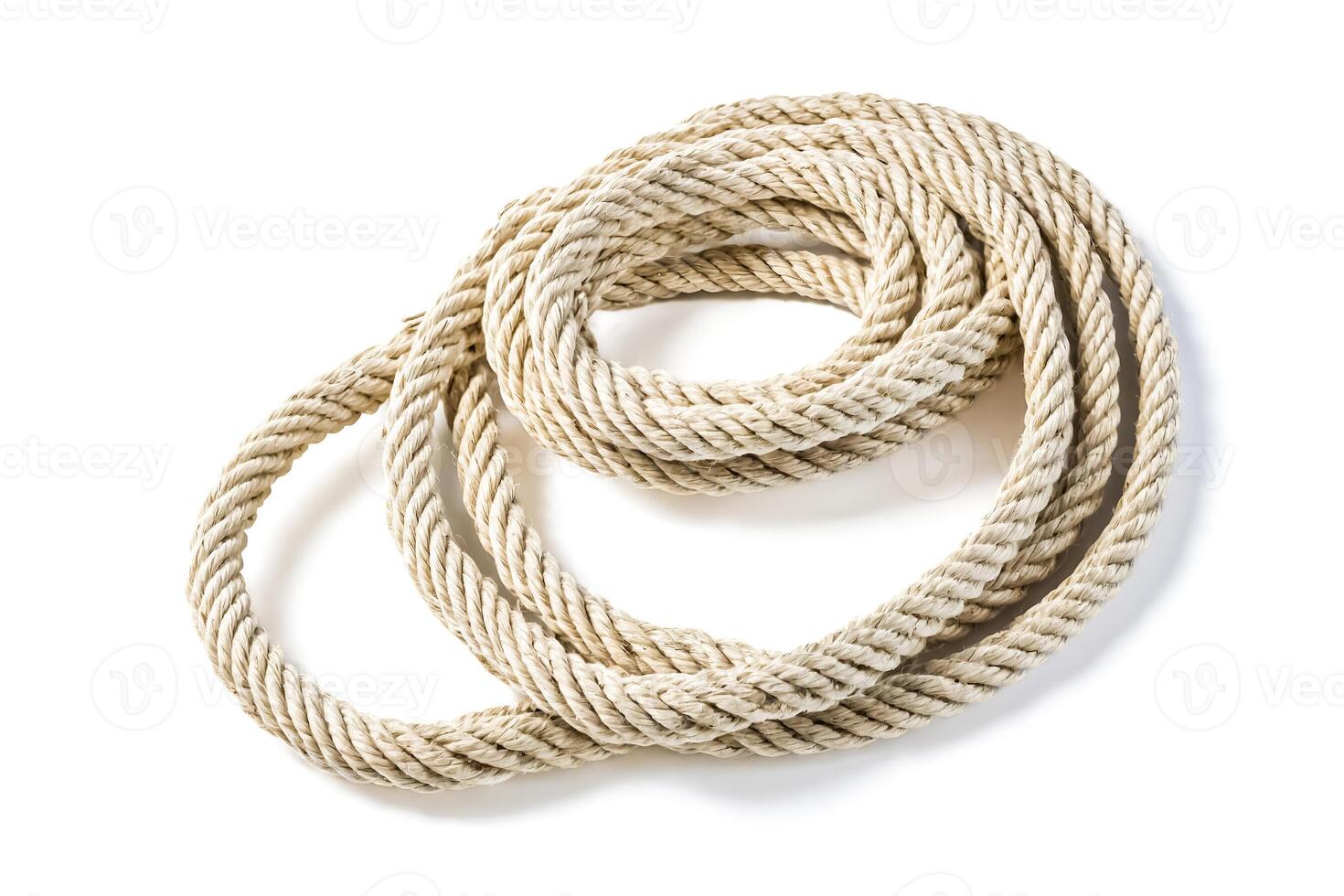 Close-up of a Coil of Twisted Rope photo