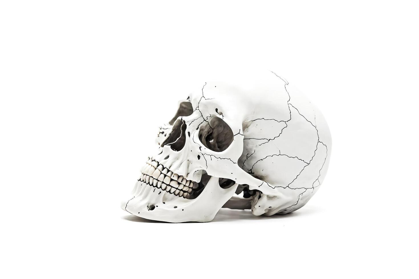 Human Skull Isolated on White Background photo