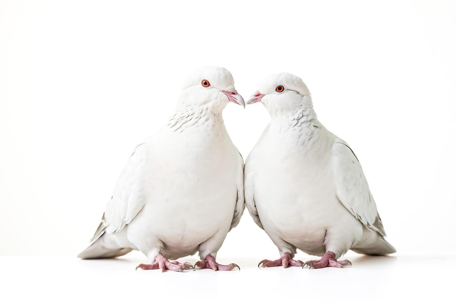 Two White Doves Facing Each Other photo