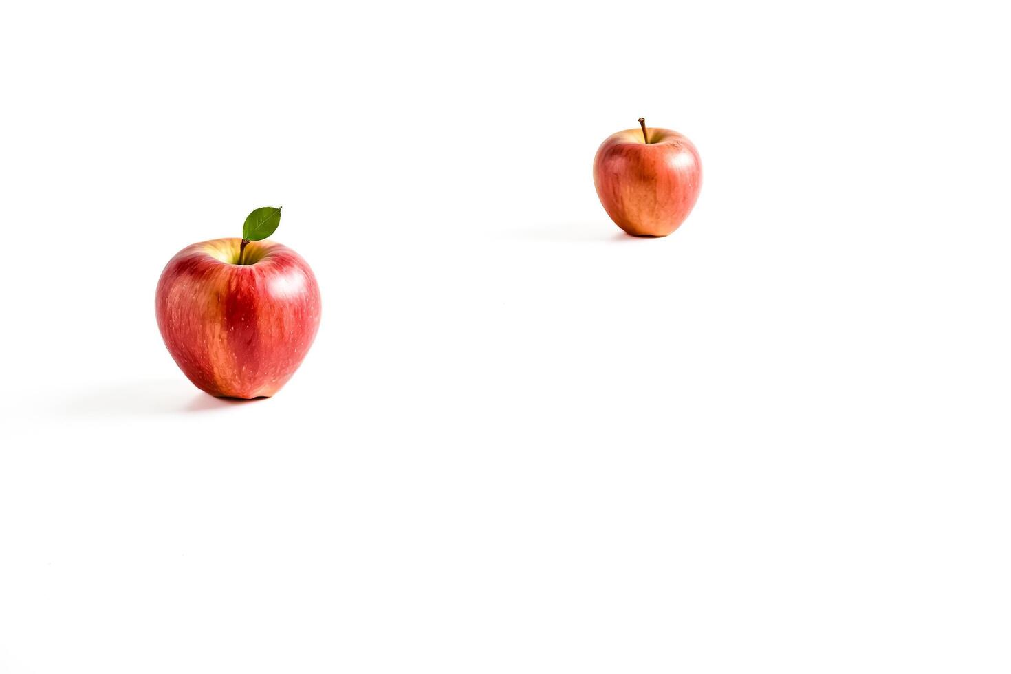 Two Red Apples on White Background photo