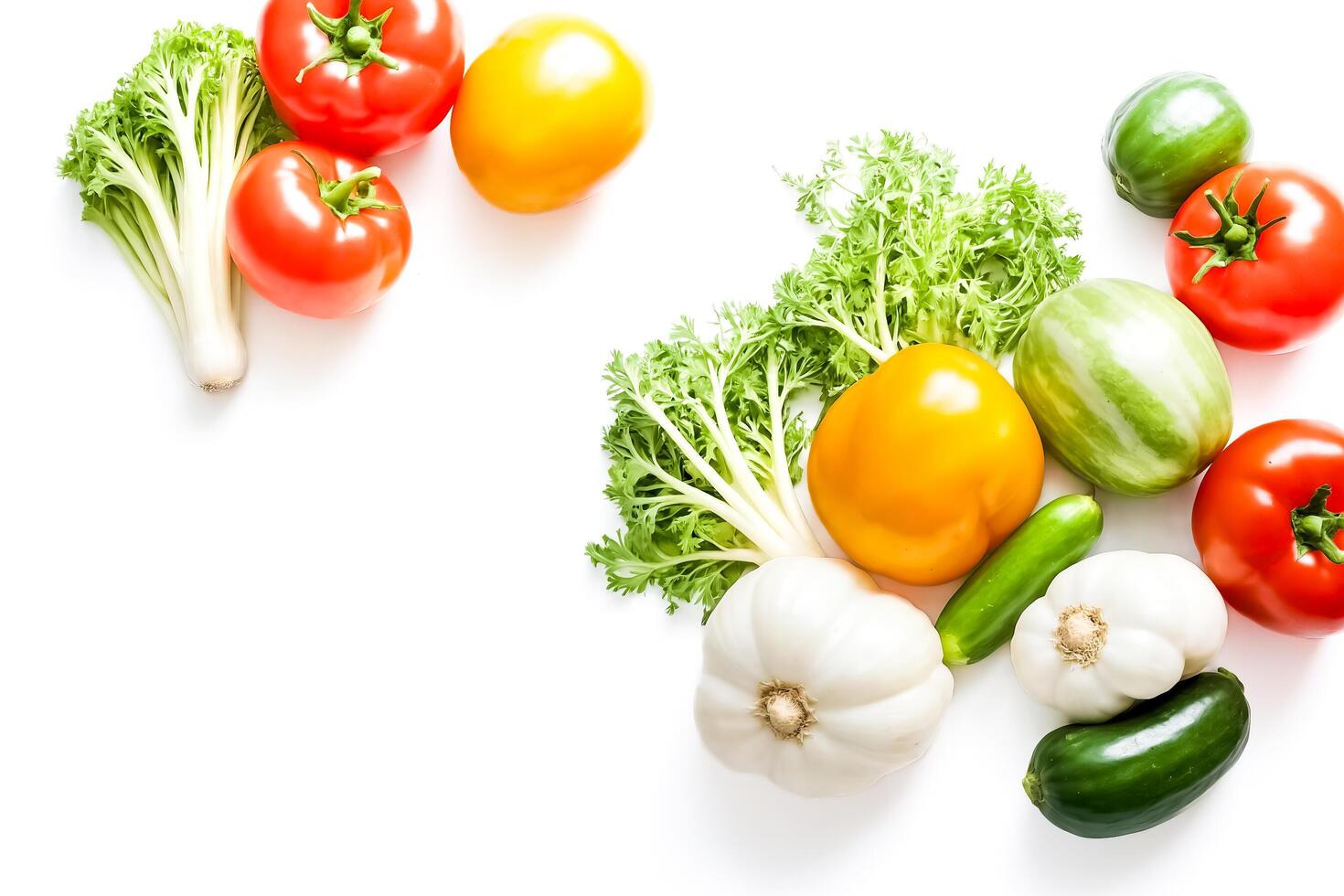 Fresh Vegetables on White Background photo